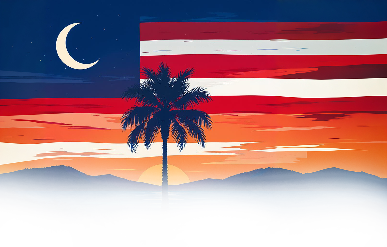 South Carolina palmetto sunset